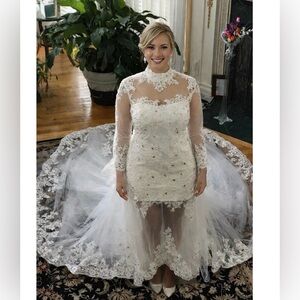 Elegant White Lace Wedding Dress